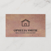 実在代理人 |ホームアイコン |ヴィンテージ背景 名刺 (正面)