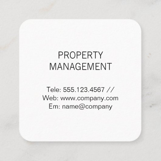 実在代理人 | ホームセラー | 赤ストライプ色 スクエア名刺 (裏面)