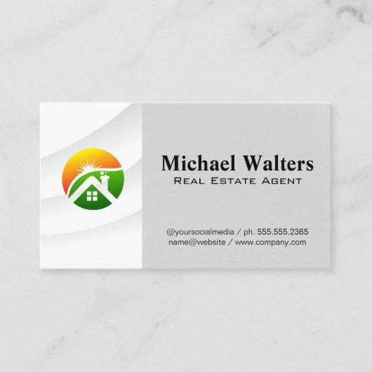 実在代理人 |ホームモダンスタイルロゴ 名刺 (正面)