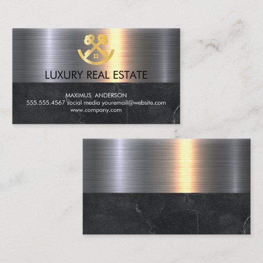 実在代理人 | ホーム鍵のロゴ 名刺 (正面/裏面)