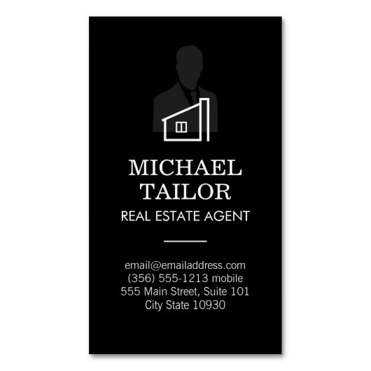 実在代理人 マグネット名刺 (正面縦)