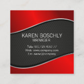 実在代理人 |メタリック（赤） |穴あきメッシュ スクエア名刺 (裏面)