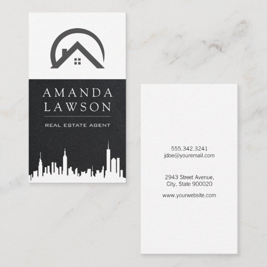 実在代理人 |レザーラックスエグゼクティブ 名刺 (正面/裏面)