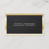 実在代理人 |レザー |金属製の金ゴールドフレーム 名刺 (裏面)