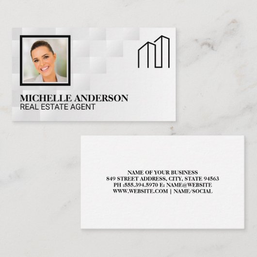 実在代理人 |不動産仲介業者ロゴ 名刺 (正面/裏面)