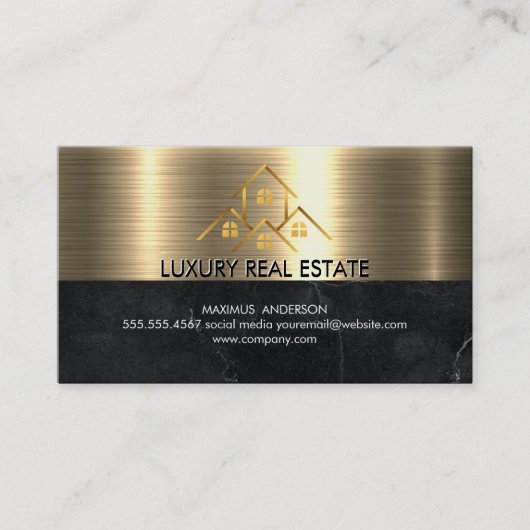 実在代理人 | 住宅金ゴールドロゴ 名刺 (正面)