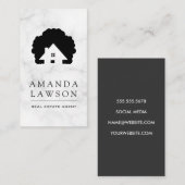 実在代理人 |大理石 |ホームおよびツリーアイコン 予約カード (正面/裏面)