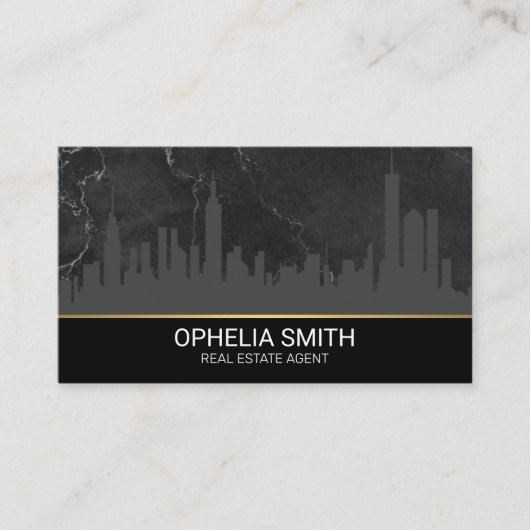 実在代理人 |大理石 | Cityscapeスカイライン 名刺 (正面)