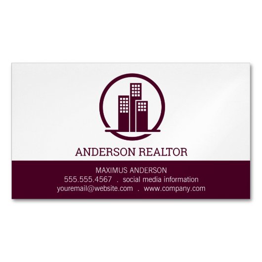 実在代理人 |建物アイコン マグネット名刺 (正面)