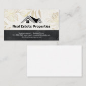 実在代理人 | 金ゴールド花 名刺 (正面/裏面)