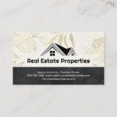 実在代理人 | 金ゴールド花 名刺 (正面)