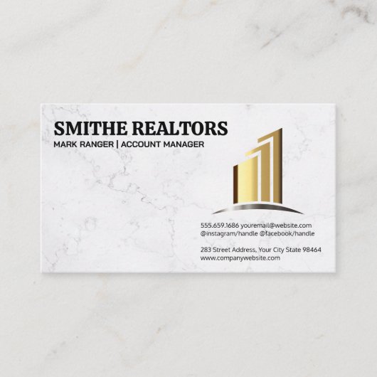 実在代理人 | 金ゴールド超高層ビル 予約カード (正面)