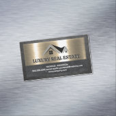 実在代理人 |金属製金ゴールドレザー マグネット名刺 (インサイチュ)