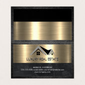 実在代理人 |金属製金ゴールドレザー 名刺 (外部フラット)