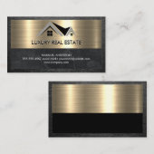 実在代理人 |金属製金ゴールドレザー 名刺 (正面/裏面)