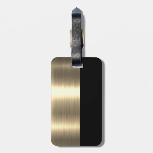 実在代理人 |金属金ゴールド大理石事業 ラゲッジタグ (裏面縦)