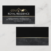 実在代理人 | 金属金ゴールド大理石 名刺 (正面/裏面)