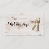 実在代理人 |鍵 |木と大理石 名刺 (正面)