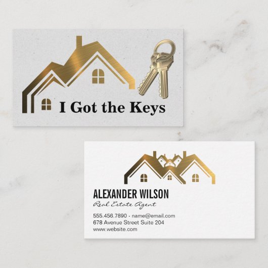 実在代理人 |鍵 |金ゴールドホーム 名刺 (正面/裏面)