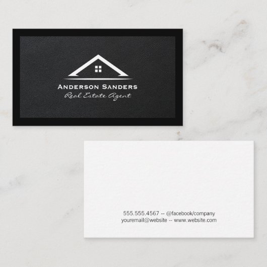 実在代理人 | Luxエグゼクティブレザー 名刺 (正面/裏面)