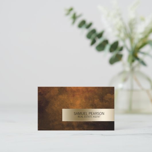 実在代理投資グランジ金ゴールドストライプ 名刺 (スタンド正面)