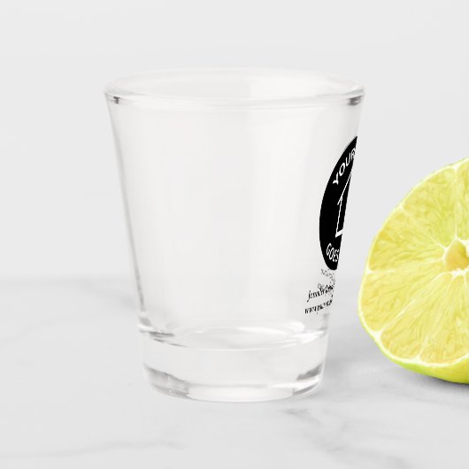 実在会社カスタムのロゴシンプルマーケティング ショットグラス (左)