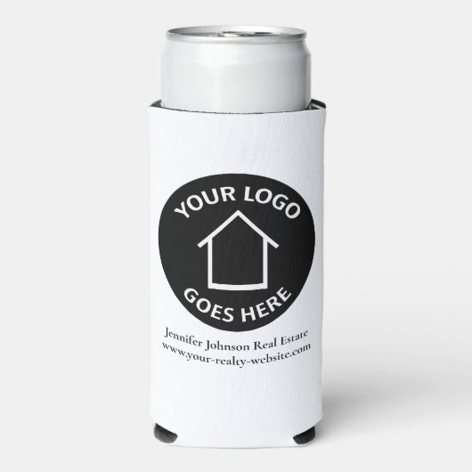 実在会社カスタムのロゴシンプルマーケティング スリム缶クーラー (Seltzer正面)