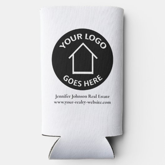 実在会社カスタムのロゴシンプルマーケティング スリム缶クーラー (裏面)