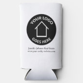 実在会社カスタムのロゴシンプルマーケティング スリム缶クーラー (正面)