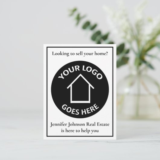 実在会社カスタムのロゴシンプルマーケティング ポストカード (スタンド正面)