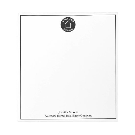 実在会社カスタムロゴオフィス ノートパッド (正面)