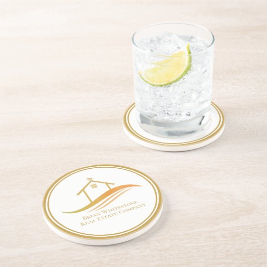 実在会社金ゴールドパーソナライズされた不動産仲介業者 コースター (側面)