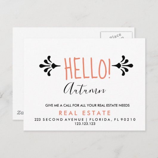 実在住宅秋口紹介発表葉書 案内ポストカード (正面/裏面)