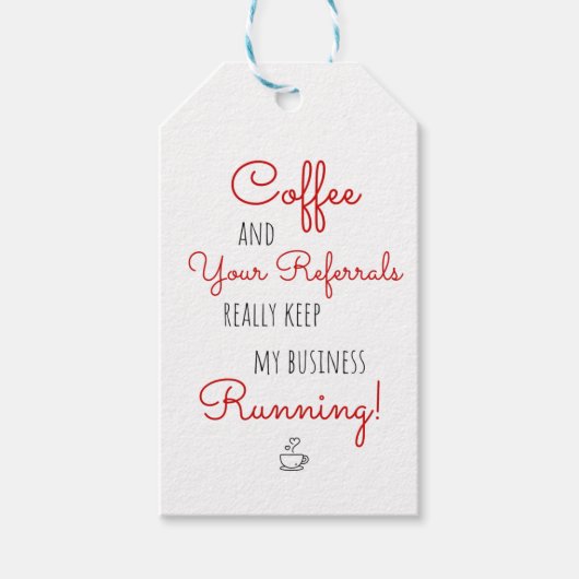 実在保Estate Coffee Referrals Businessランニング's ギフトタグ (正面)