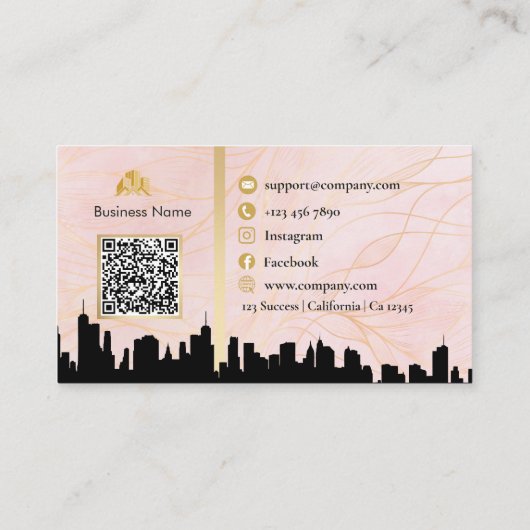 実在名札バッジQrコード&ロゴ 名刺 (裏面)