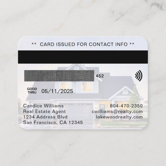 実在地代代理クレジットカード 名刺 (裏面)