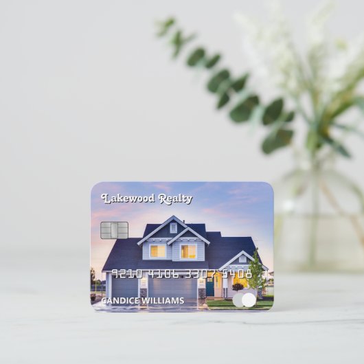 実在地代代理クレジットカード 名刺 (スタンド正面)