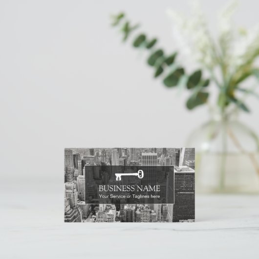 実在地代理モダン市プロフェッショナル 名刺 (スタンド正面)