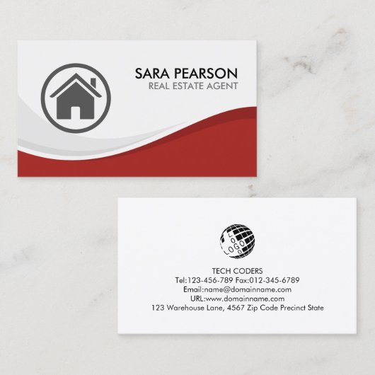 実在地代理不動産不動産仲介業者財産 名刺 (正面/裏面)