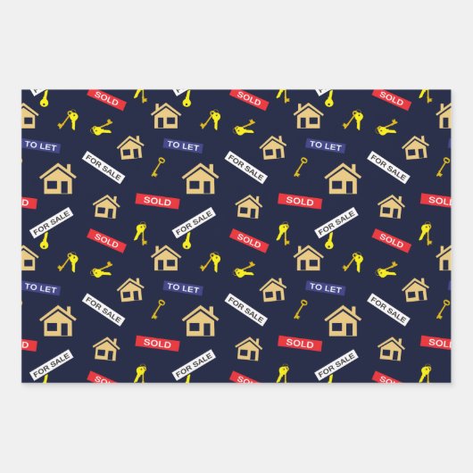 実在地代理不動産不動産仲介業者退職 ラッピングペーパーシート (正面)