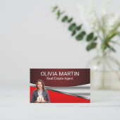 実在地代行者住宅 | レッドメタリック 名刺 (スタンド正面)