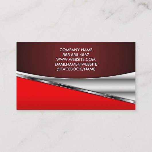 実在地代行者住宅 | レッドメタリック 名刺 (裏面)