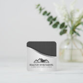 実在地剤炭素繊維金属材料 スクエア名刺 (スタンド正面)