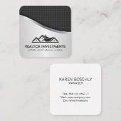 実在地剤炭素繊維金属材料 スクエア名刺 (正面/裏面)