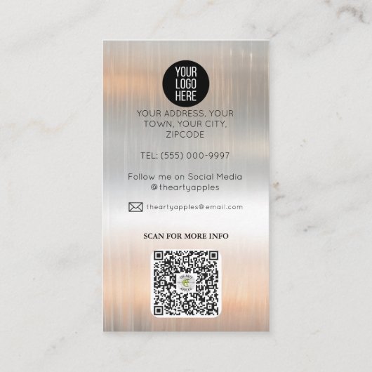 実在地剤銀金属金ゴールド大理石 名刺 (裏面)