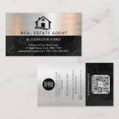 実在地剤銀金属金ゴールド大理石 名刺 (正面/裏面)