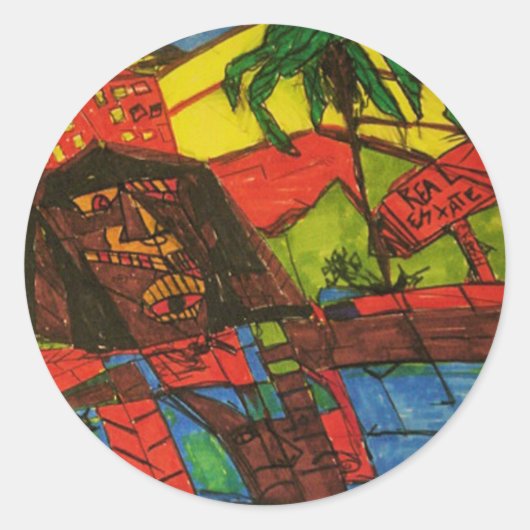 実在地崩壊 ラウンドシール (正面)