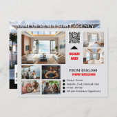 実在地広告不動産仲介業者マーケティング ポストカード (正面/裏面)