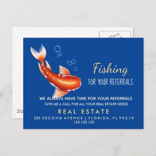 実在地魚の紹介発表 案内ポストカード (正面/裏面)