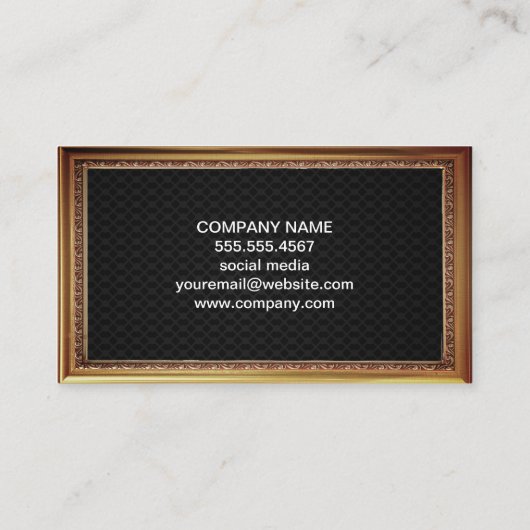 実在地 |アンティーク金ゴールド縁ど |ブラックメッシュ 名刺 (裏面)